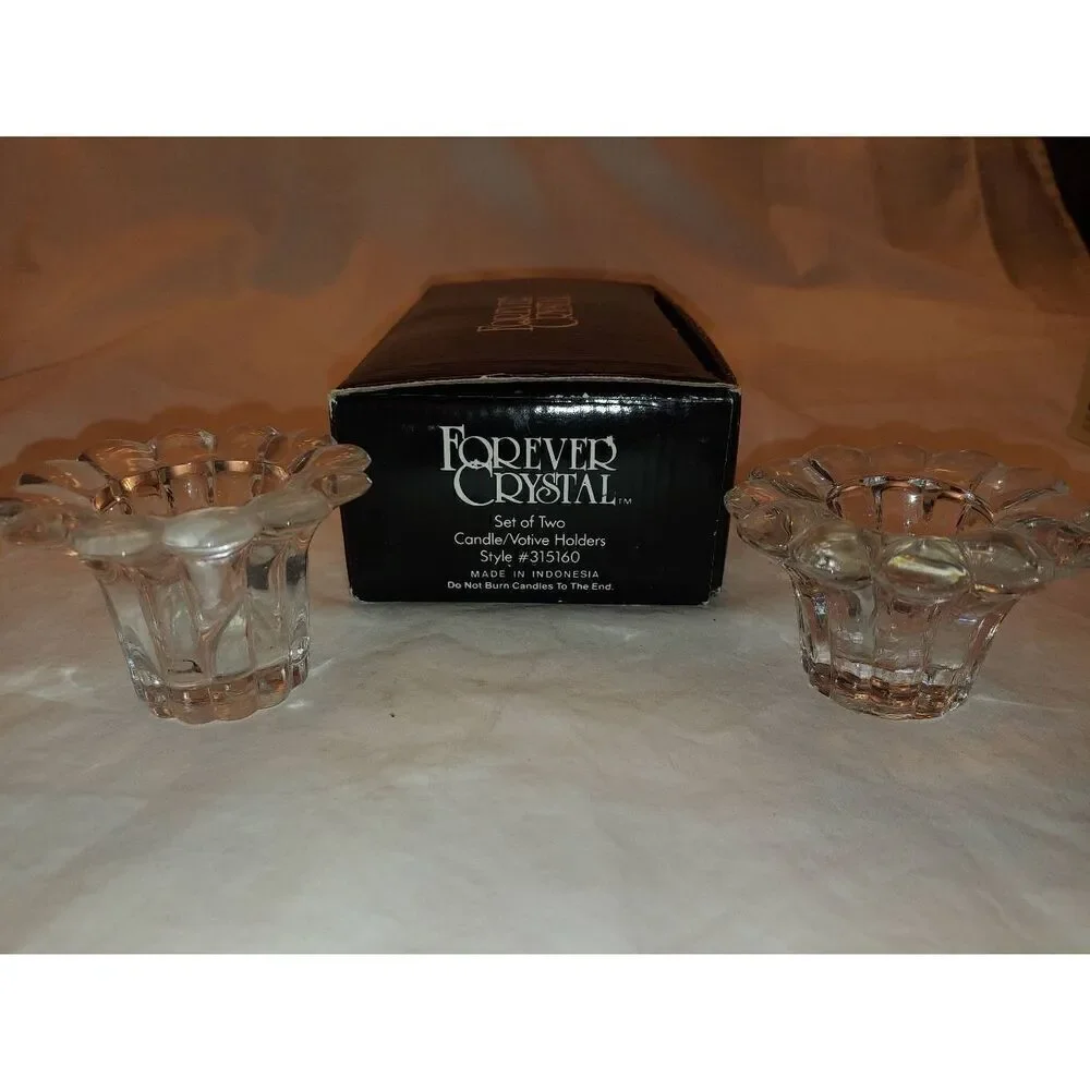 Forever Crystal Set Of 2 Candle/Votive Holders Style #315160